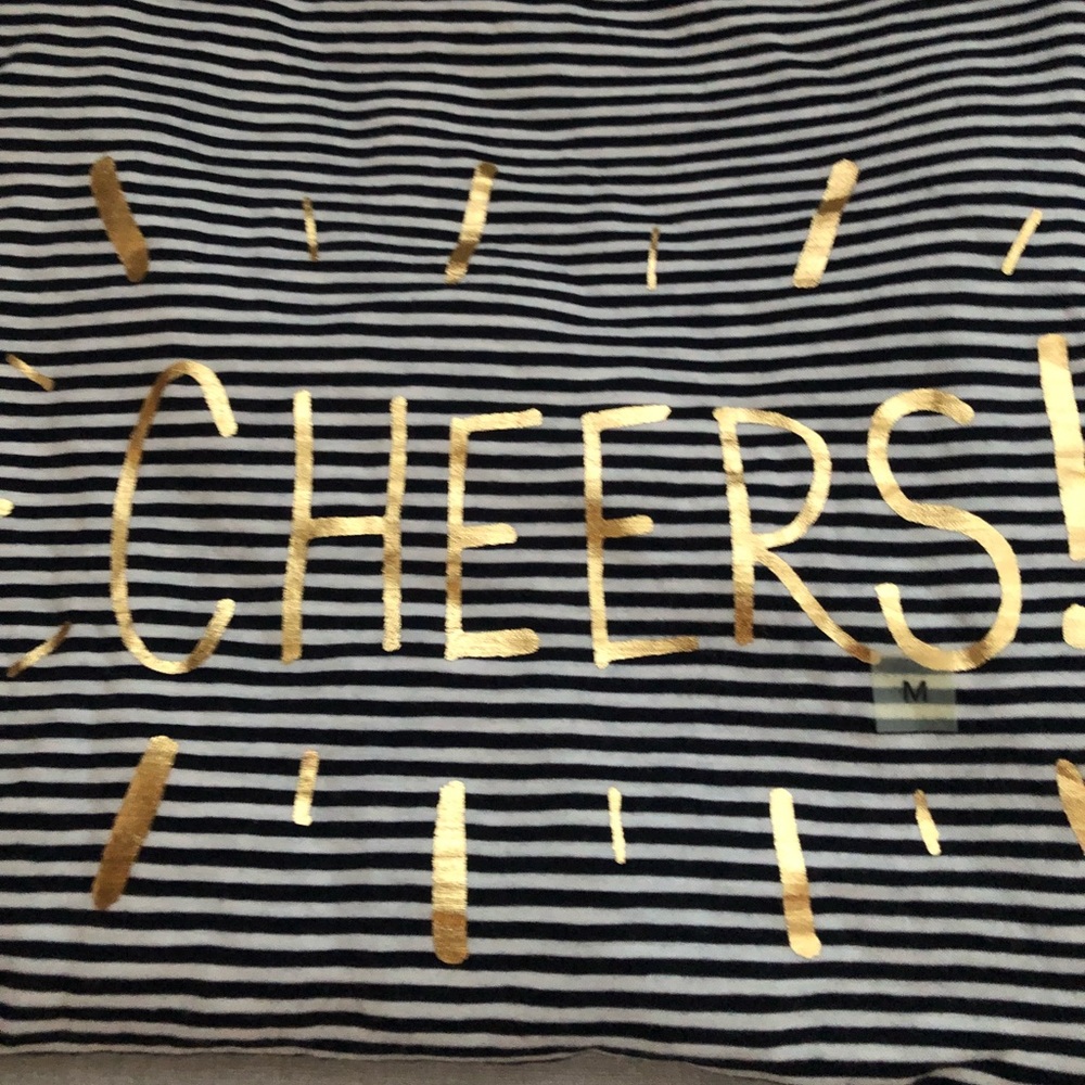 Loft NWT striped Cheers T-shirt 3/4 length sleeve